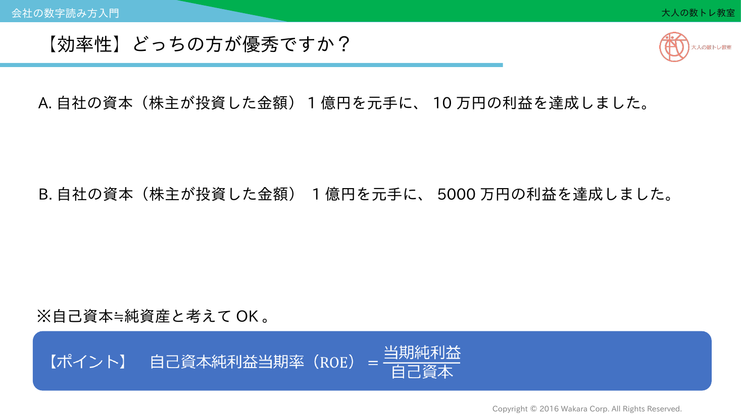 会社の数字読み方入門_10_第3回_効率性_ROEの考え方