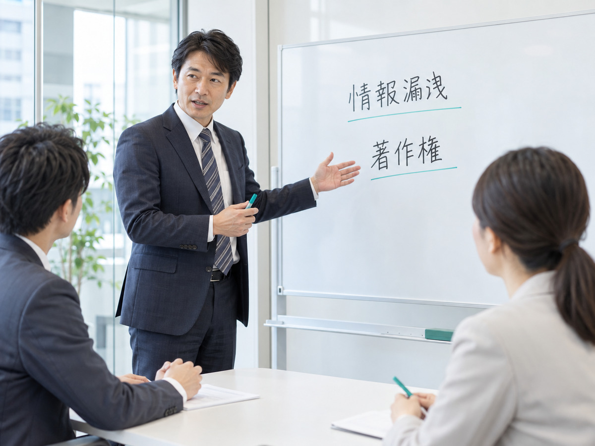 社内のAI推進担当として資格取得を目指す会社員のイメージ