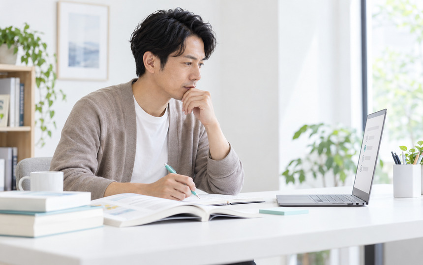 生成AIパスポート試験に向けて公式テキストとノートPCで学ぶ社会人