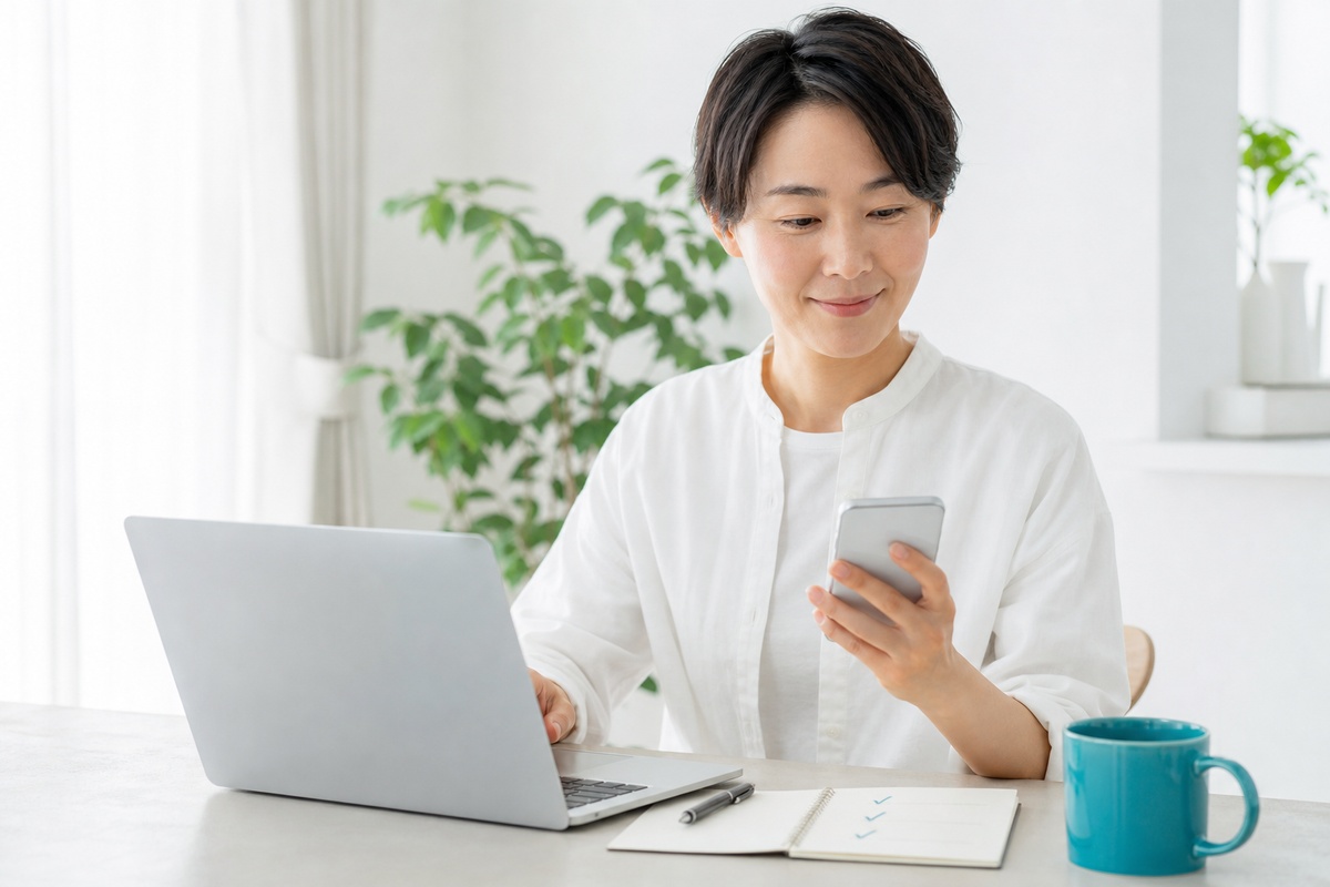 生成AIのアカウント設定を画面を見ながら進める様子