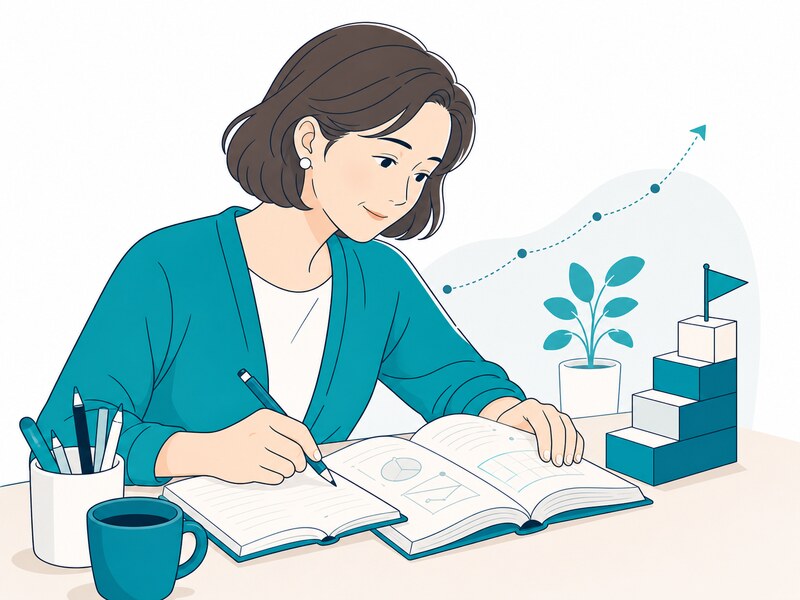 中高数学から基礎を学び直す社会人のイメージ