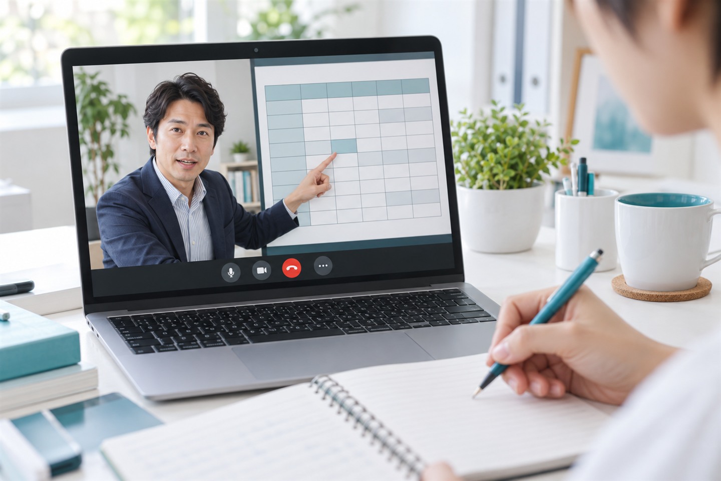 画面共有でクロス集計表を確認しながら進めるマンツーマン指導