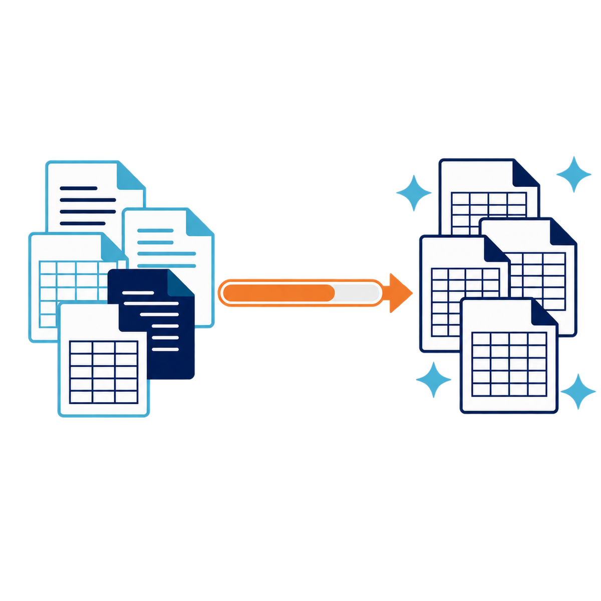 Excel・Wordのファイルをまとめて処理するイメージ