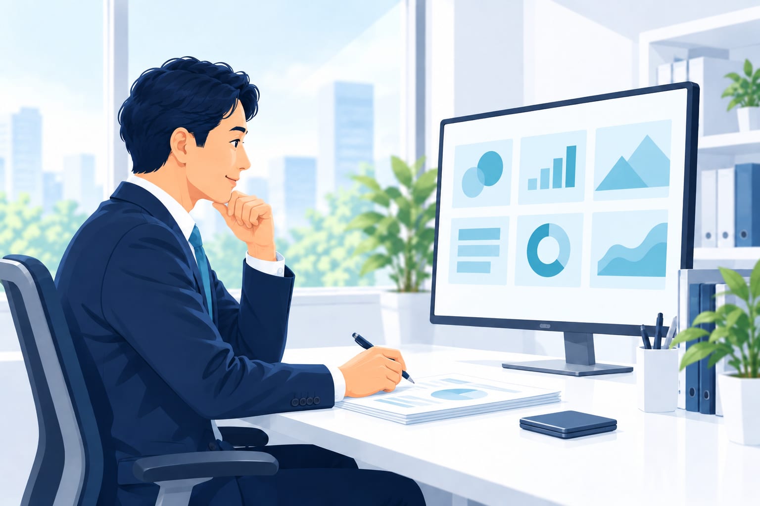 営業職がClaude Coworkで提案書を作るイメージ