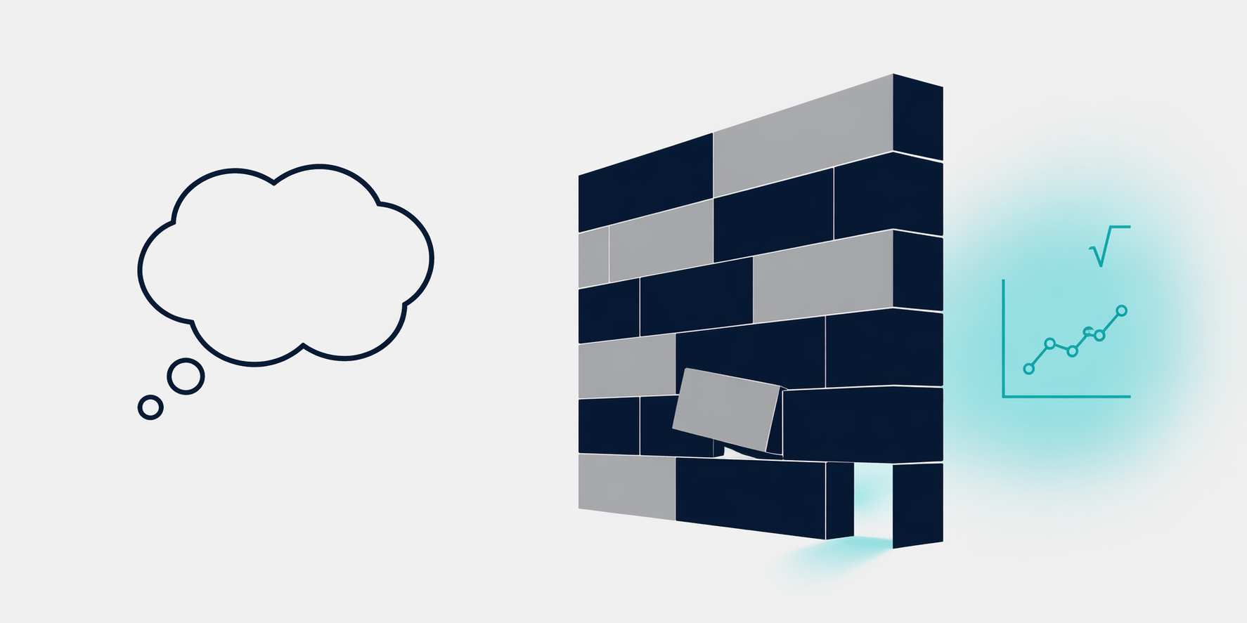 自分は数字に向いてないという思い込みの壁のイメージ