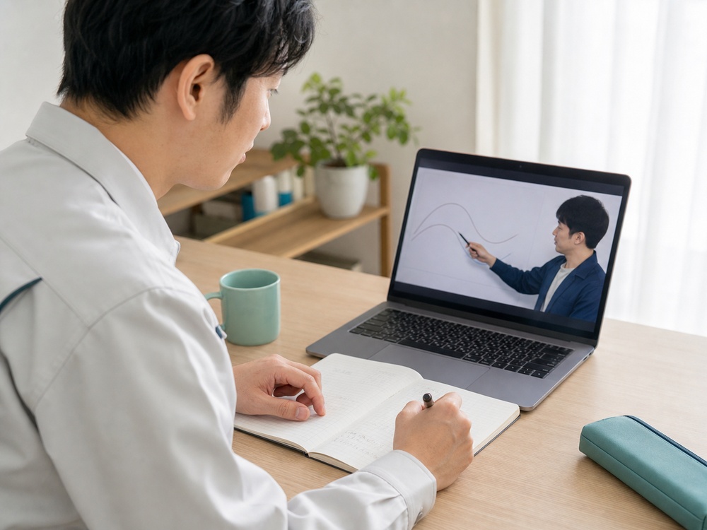 講師と画面共有しながら微分方程式を確認する様子