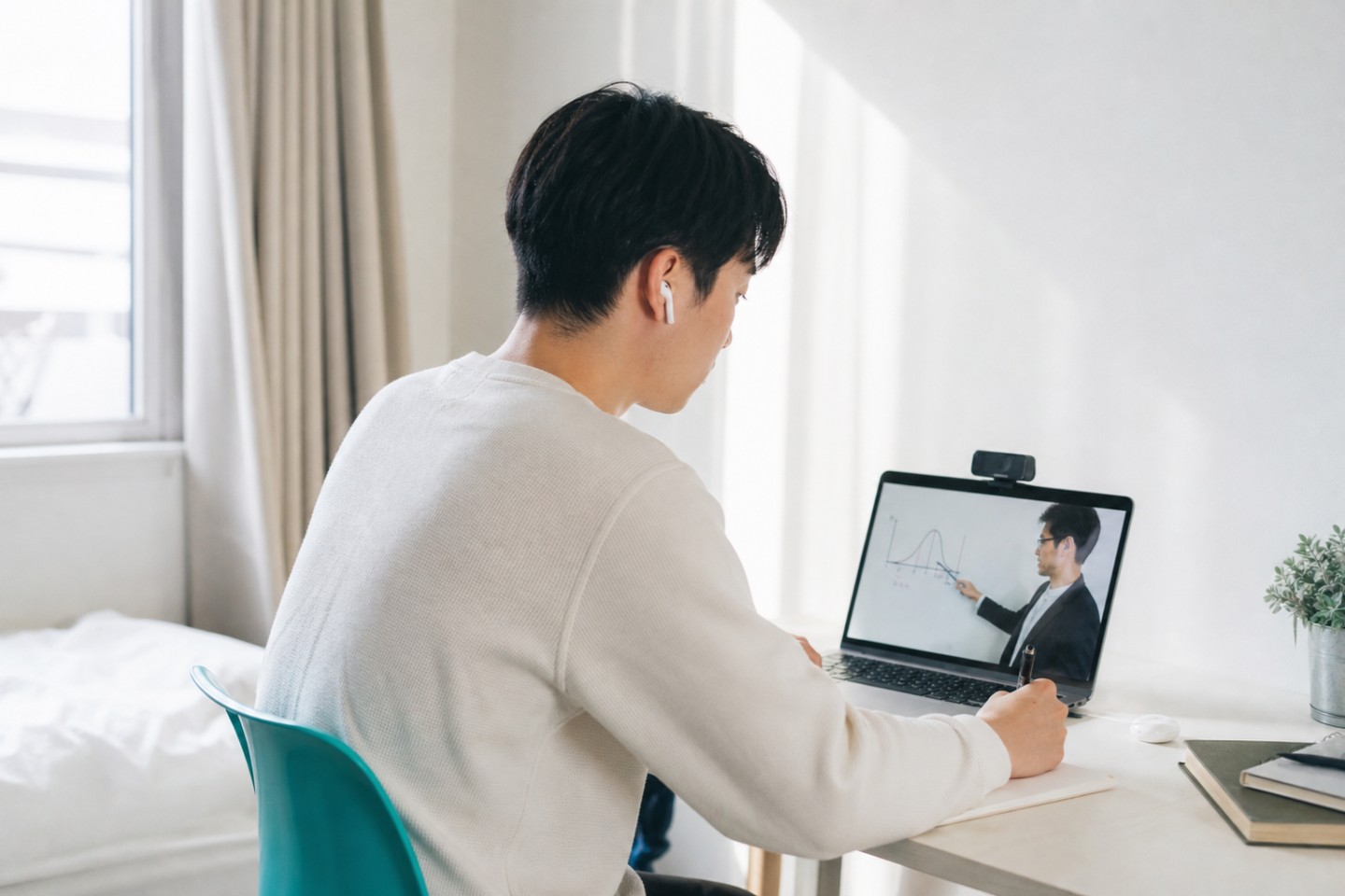 講師と画面共有しながら確率の問題を解く様子