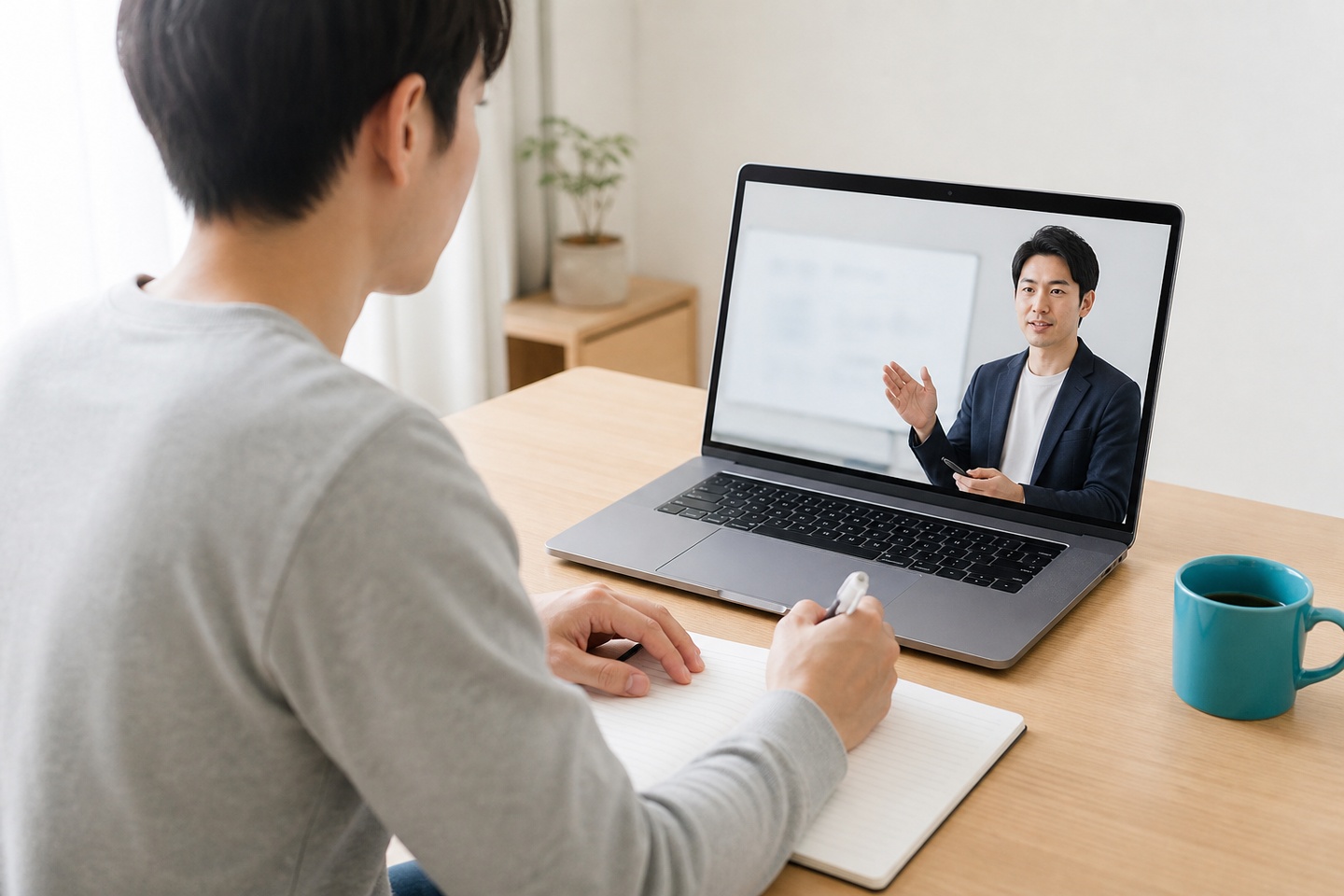 講師と画面共有しながら計数問題の解き方を確認する様子