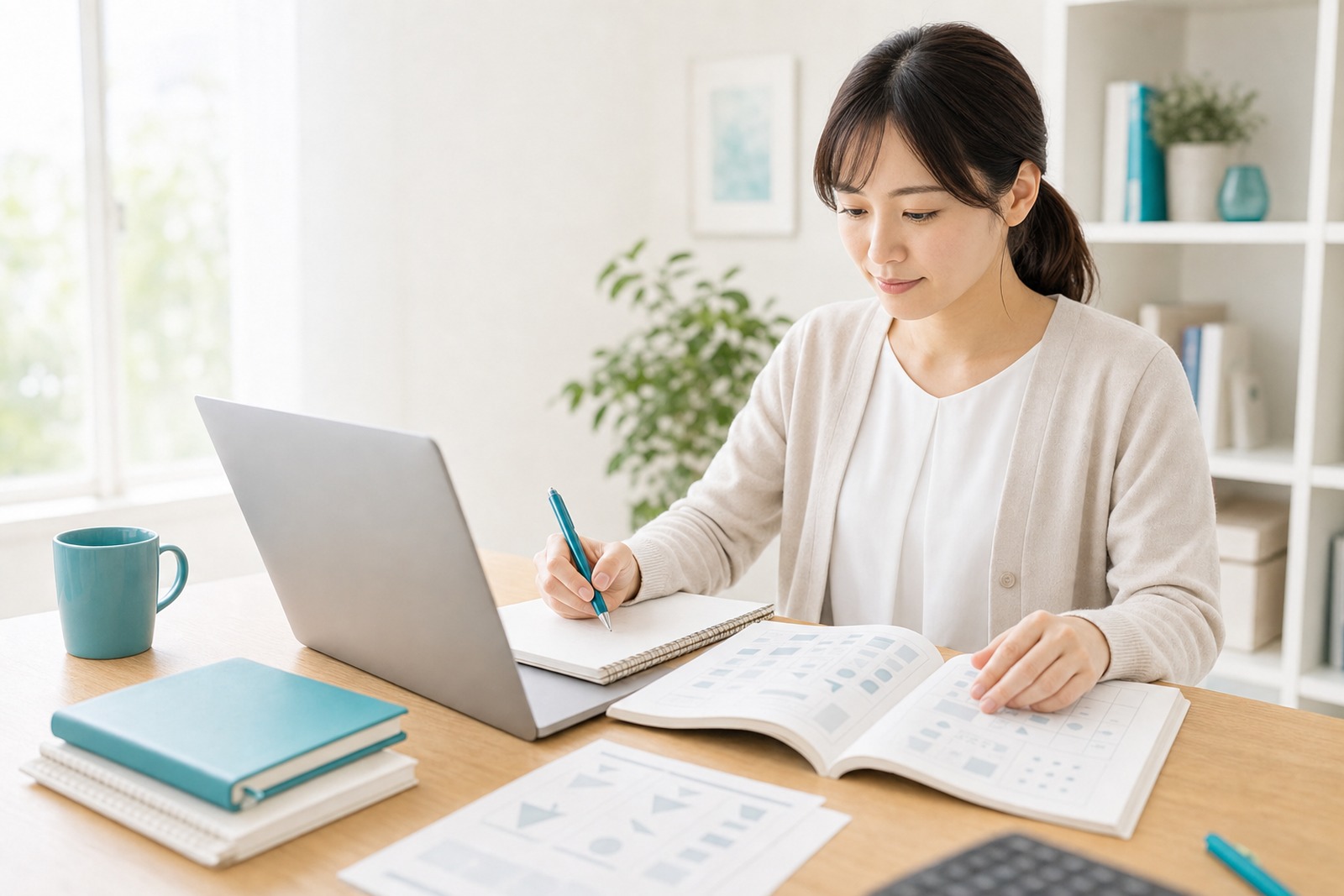 転職活動でSPIの非言語対策に取り組む社会人