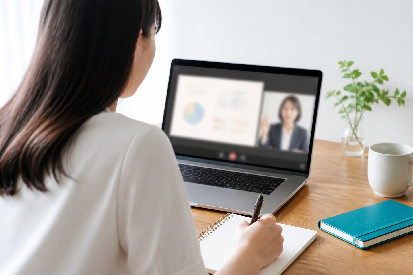 講師と画面共有しながらExcelでのデータ分析を確認する様子